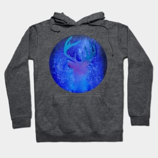 Galaxy deer acrylic painting - Fantasy Art Hoodie